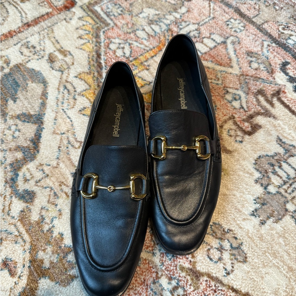 Jeffrey Campbell Black Leather Loafers